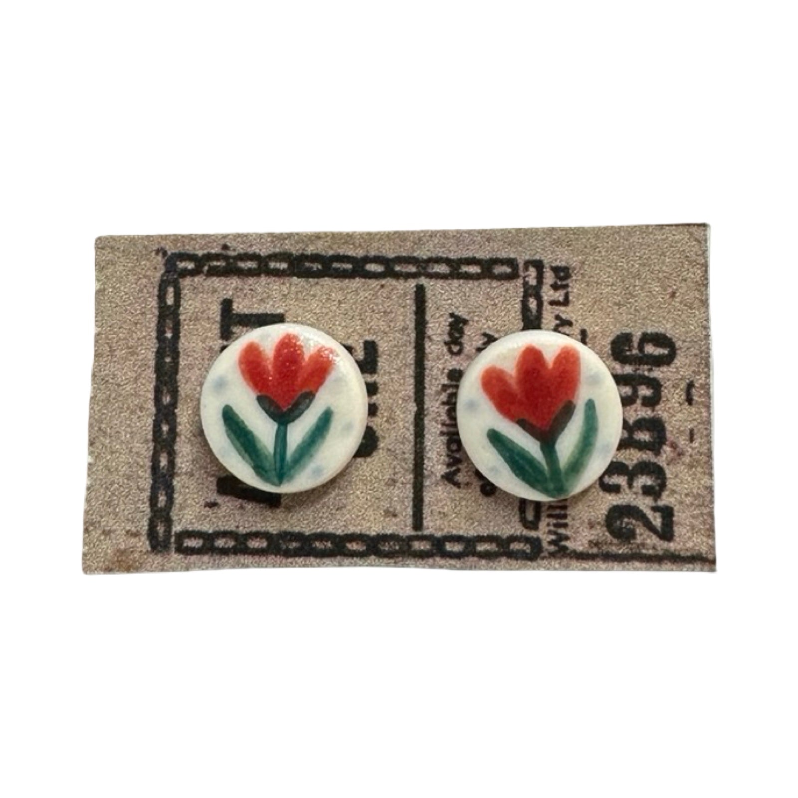 Tulip Porcelain Stud Earrings