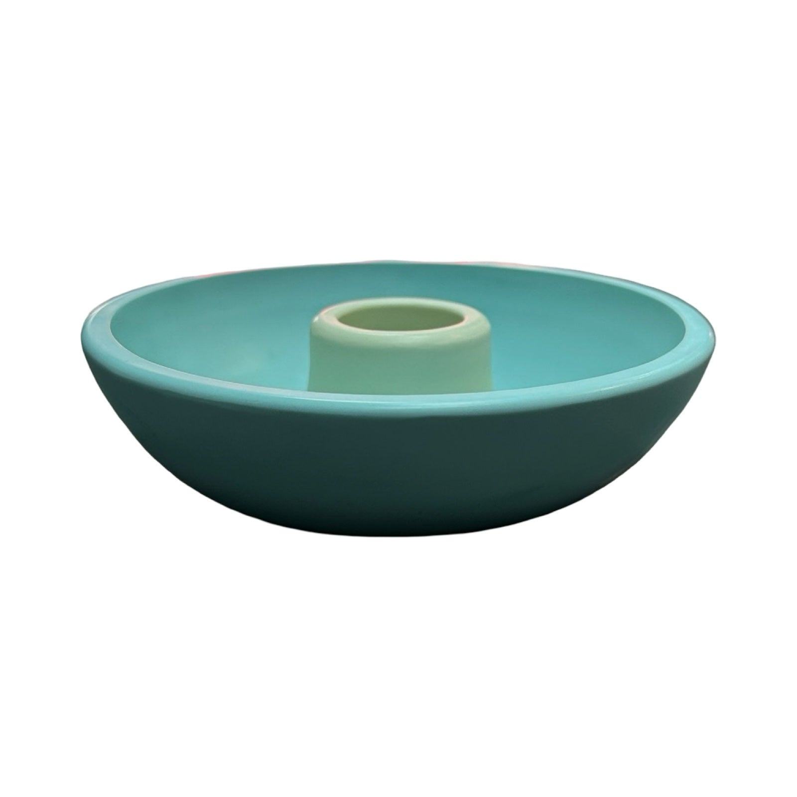 Turquoise and mint green candle holder.