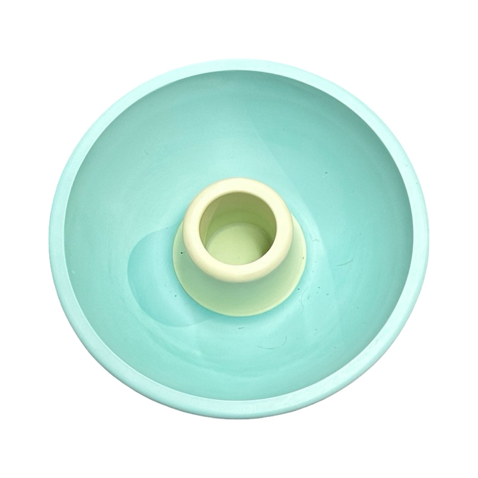 Turquoise and mint green candle holder.