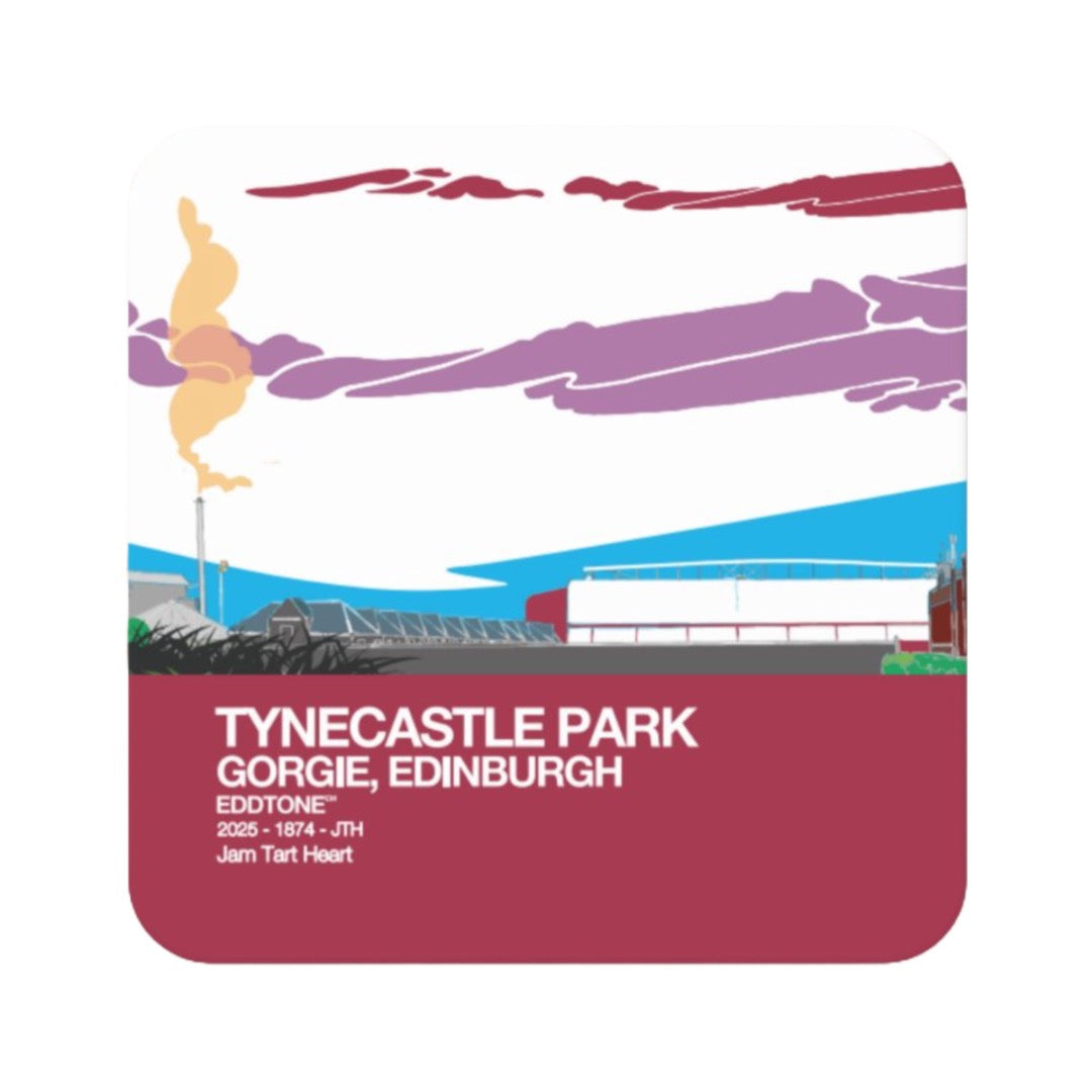 Coaster featuring an illustration of the Tynecastle Stadium Hearts, Edinburgh.