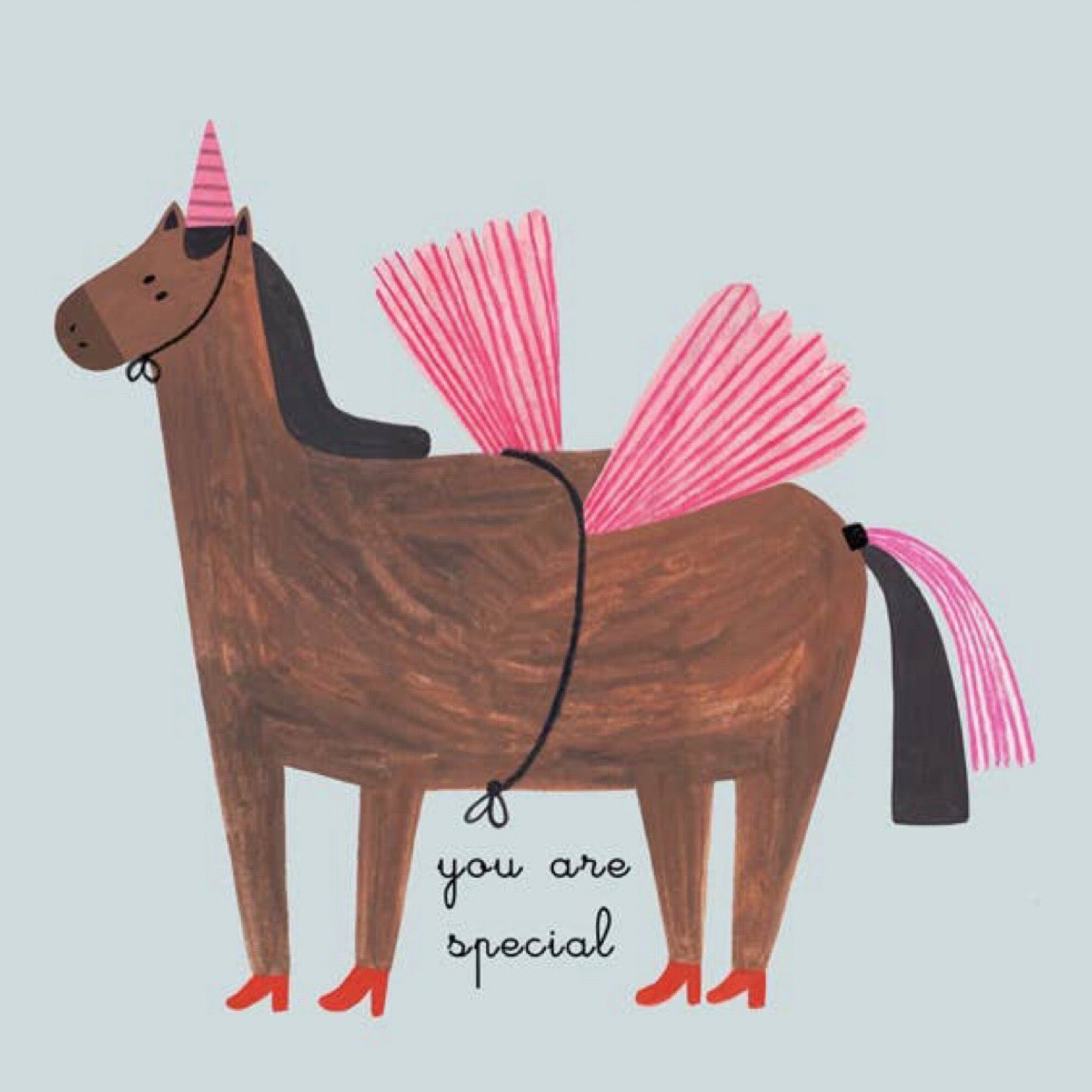 Close up of unicorn card.