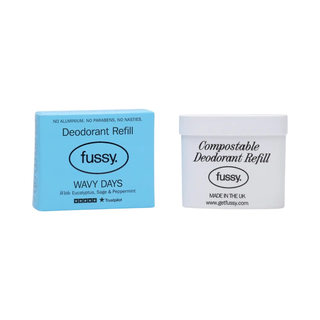This 'wavy days' natural deodorant refill has a scent of peppermint, eucalyptus and sage.