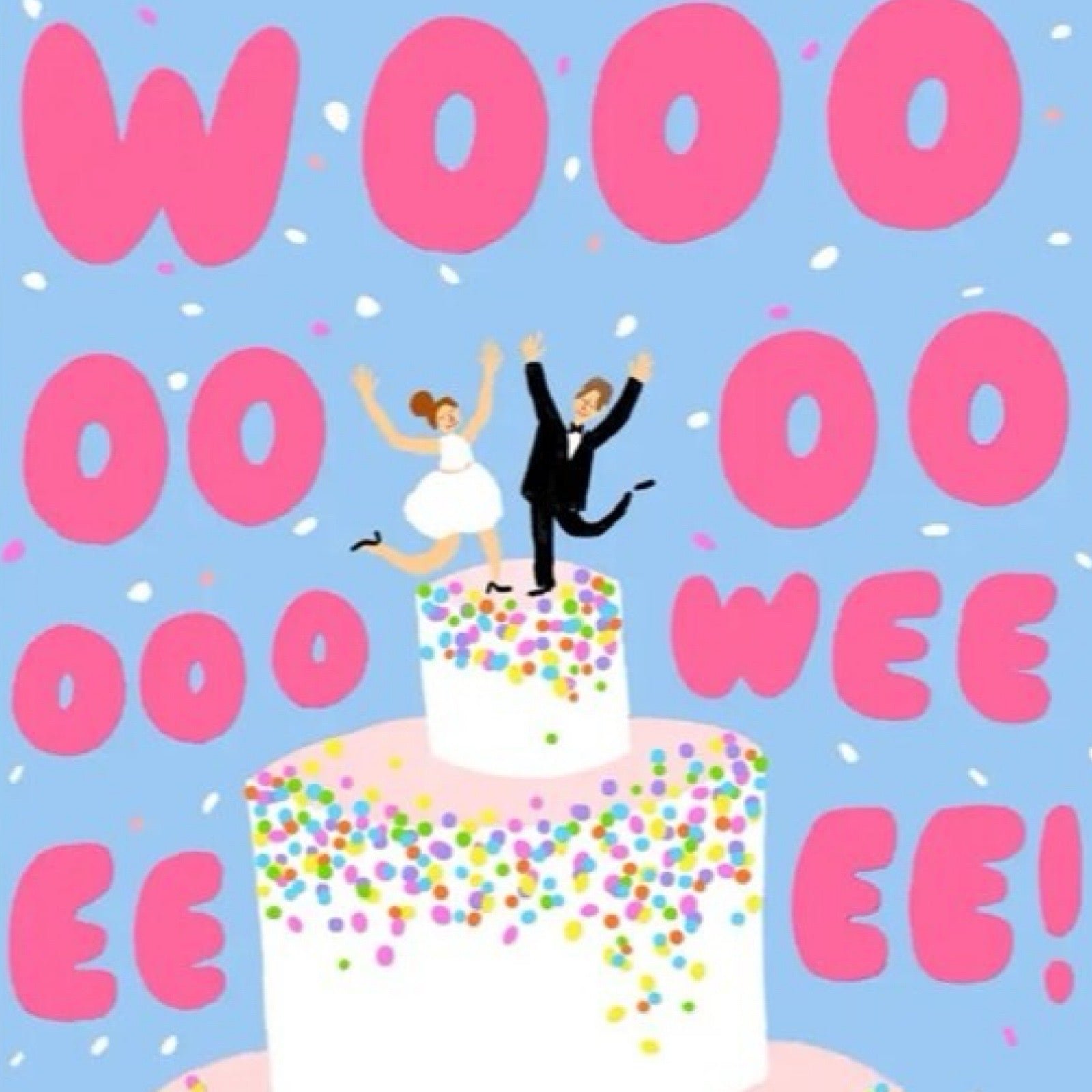 Wedding woowee card close up.