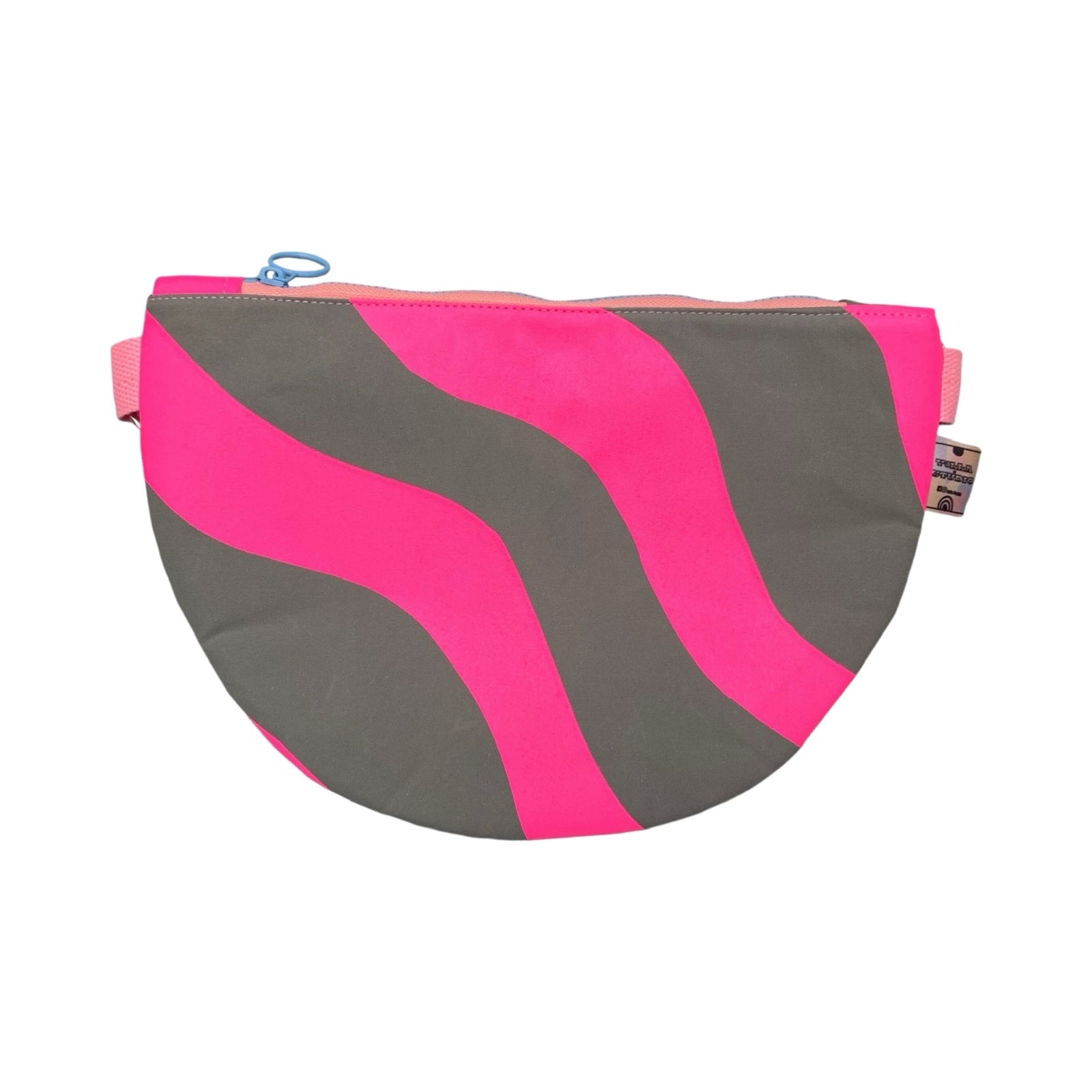 Pink and black wiggle cross-body bag