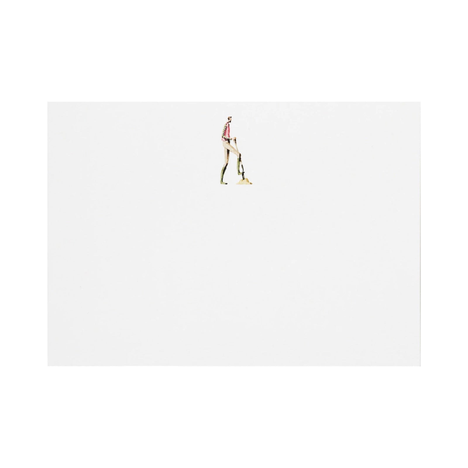 Small figurine of a person digging on a white background.
