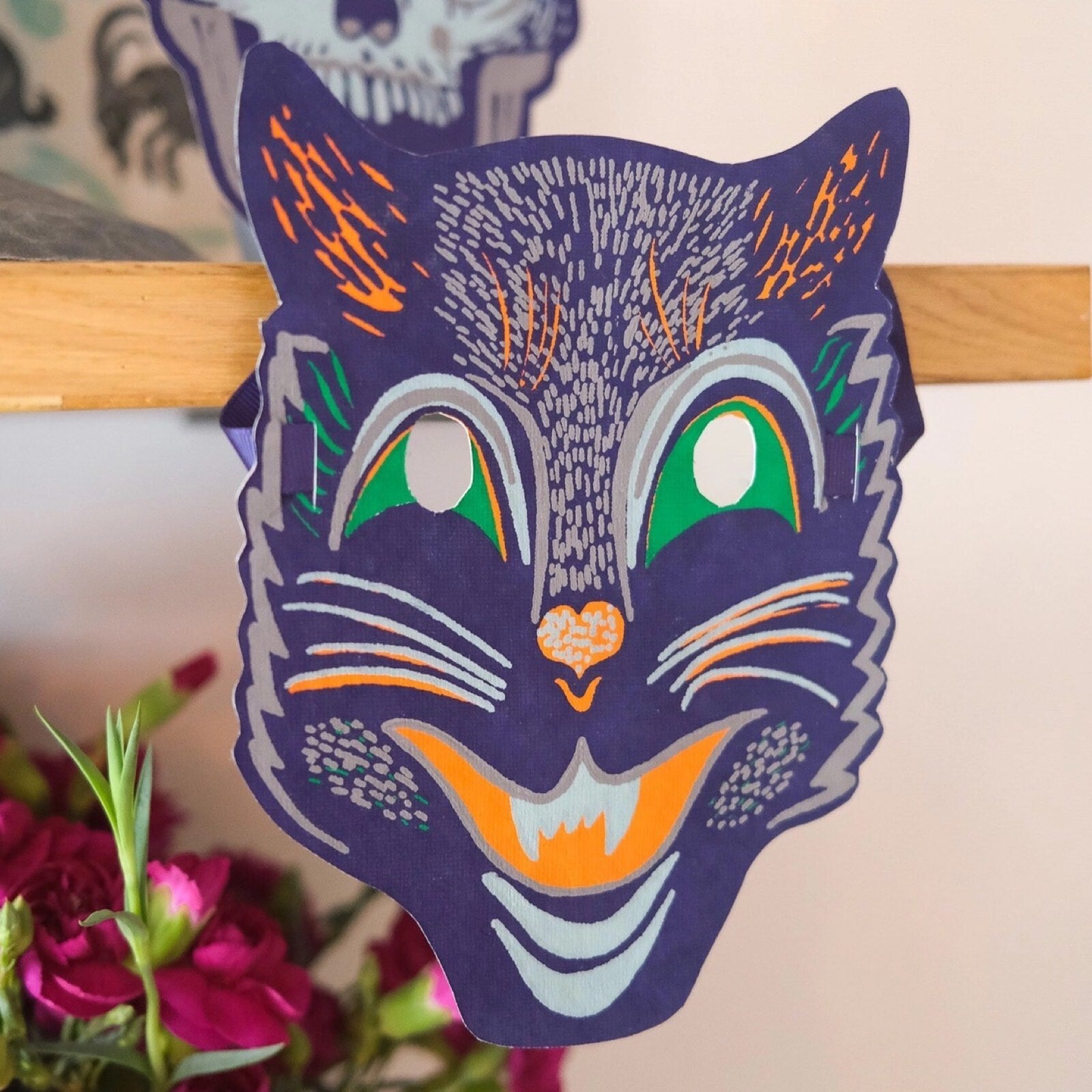 Purple wolf halloween face mask