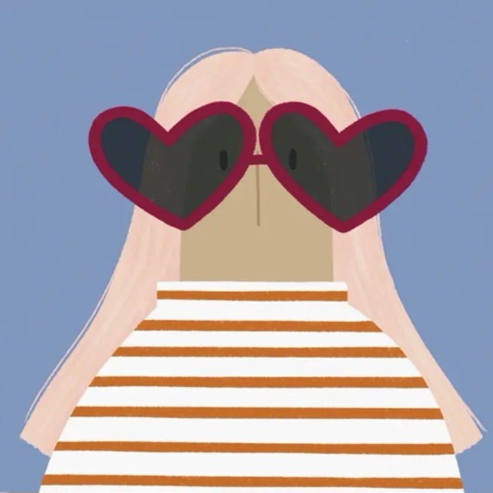 Love card featuring an illustration of a lady with huge love hearts for eyes and the text 'You give me heart eyes'.