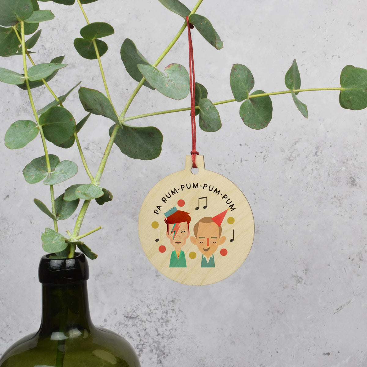 Bing and Bowie Wooden Christmas Decoration