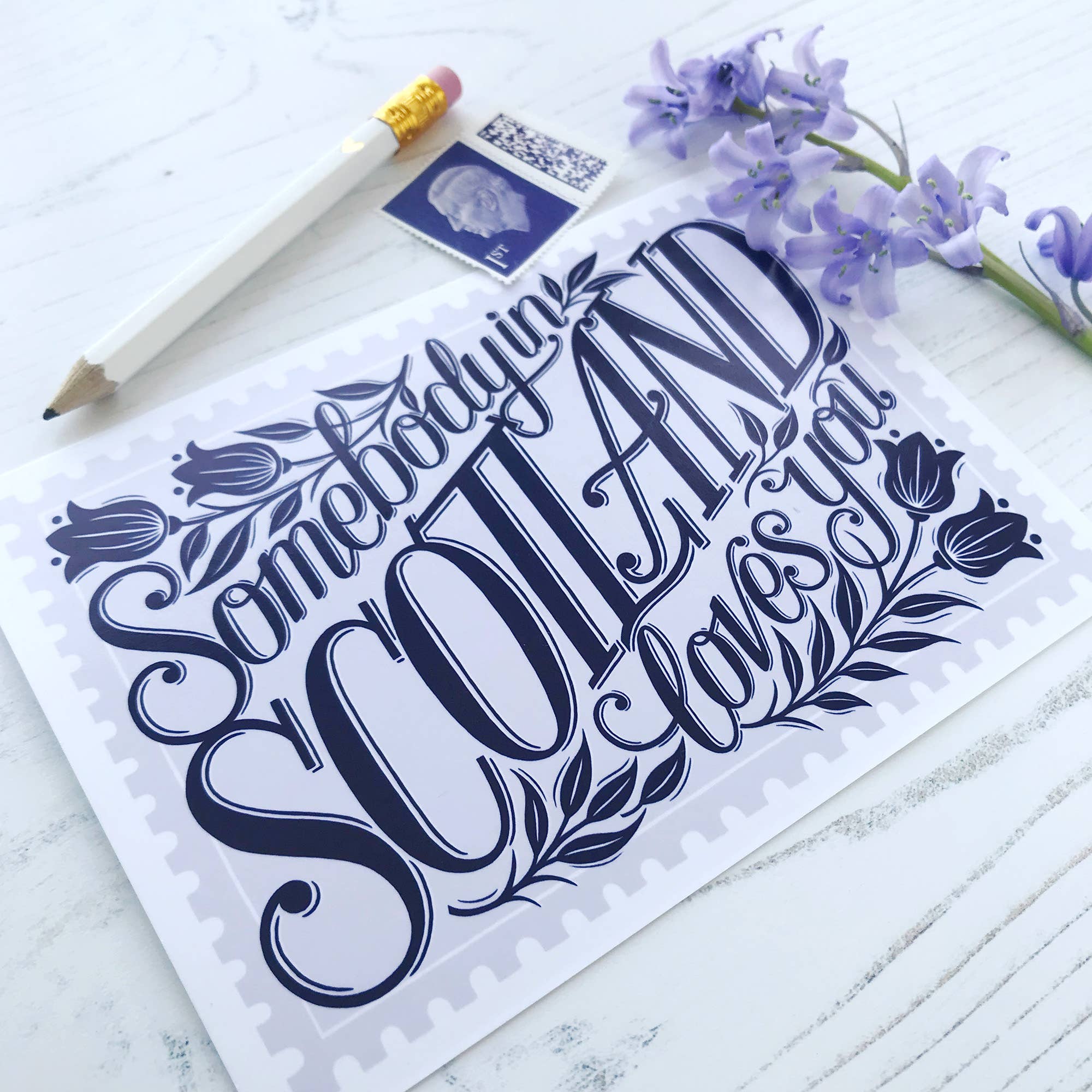 Somebody in Scotland Loves You Postcard