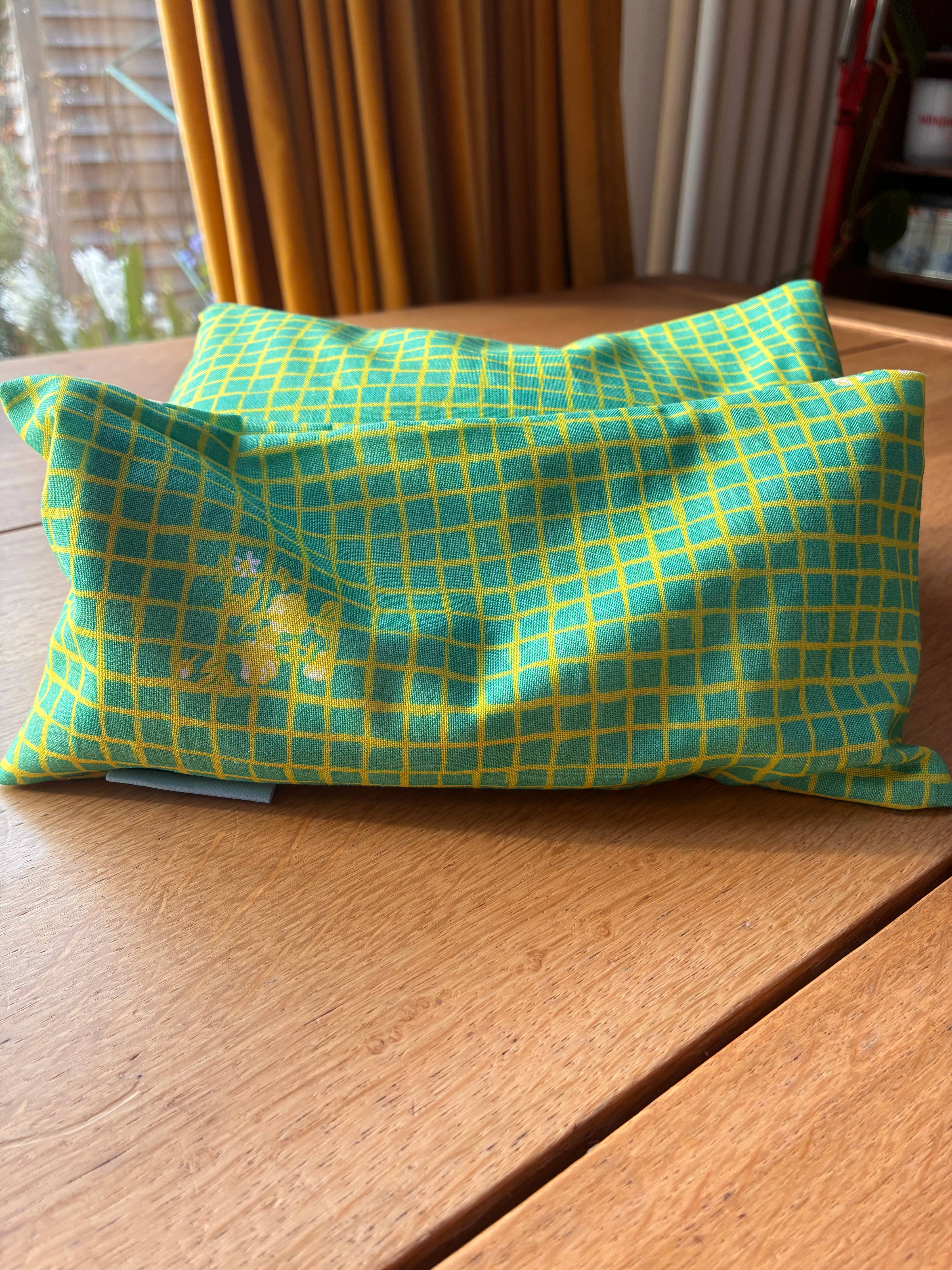 Green Grid Lavender Eye Pillow