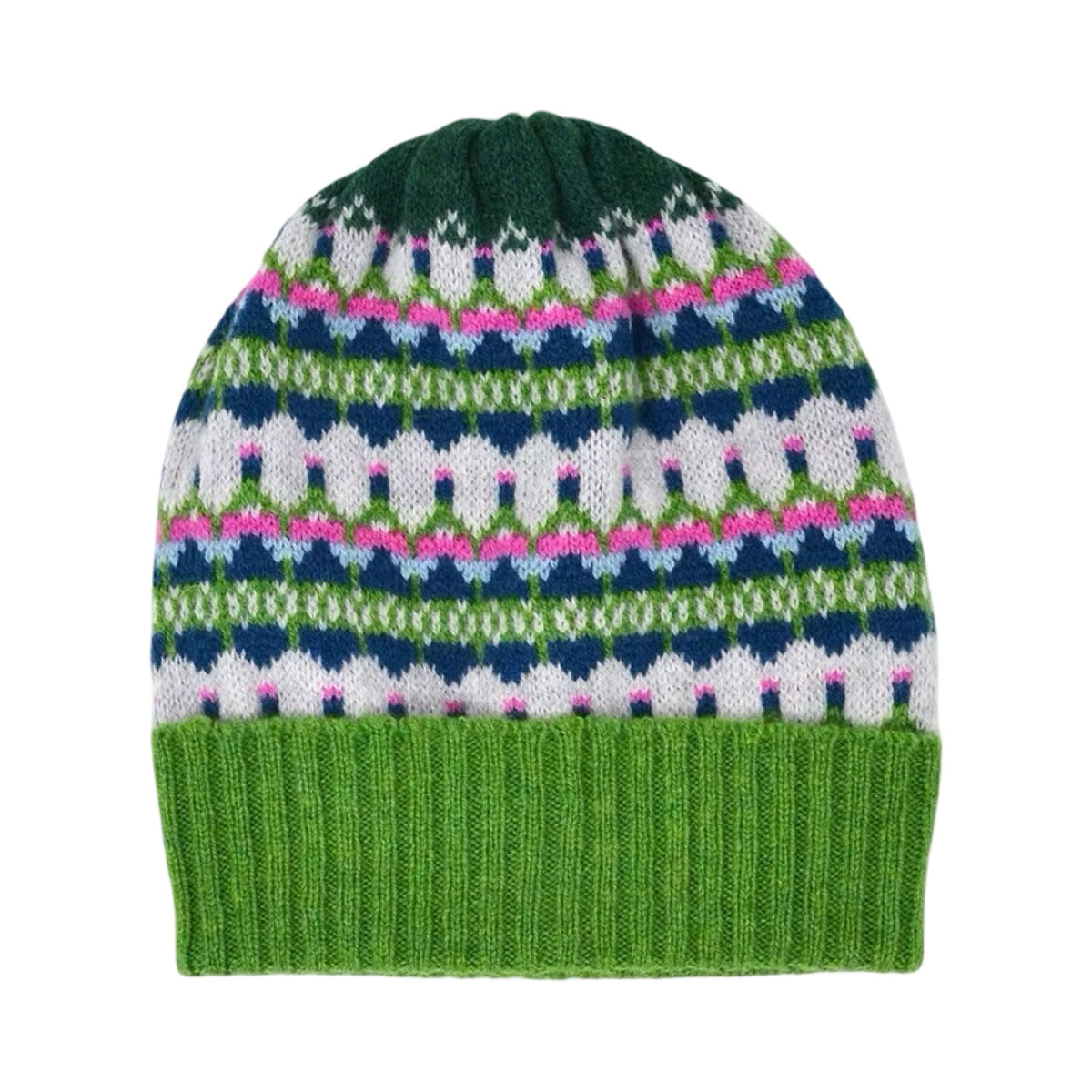 Green Land Lambswool Beanie Hat