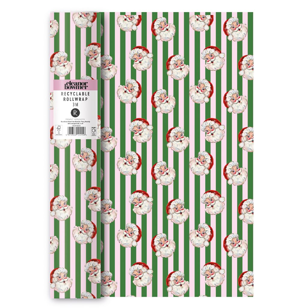 Jolly Santa Christmas Gift Wrap Roll