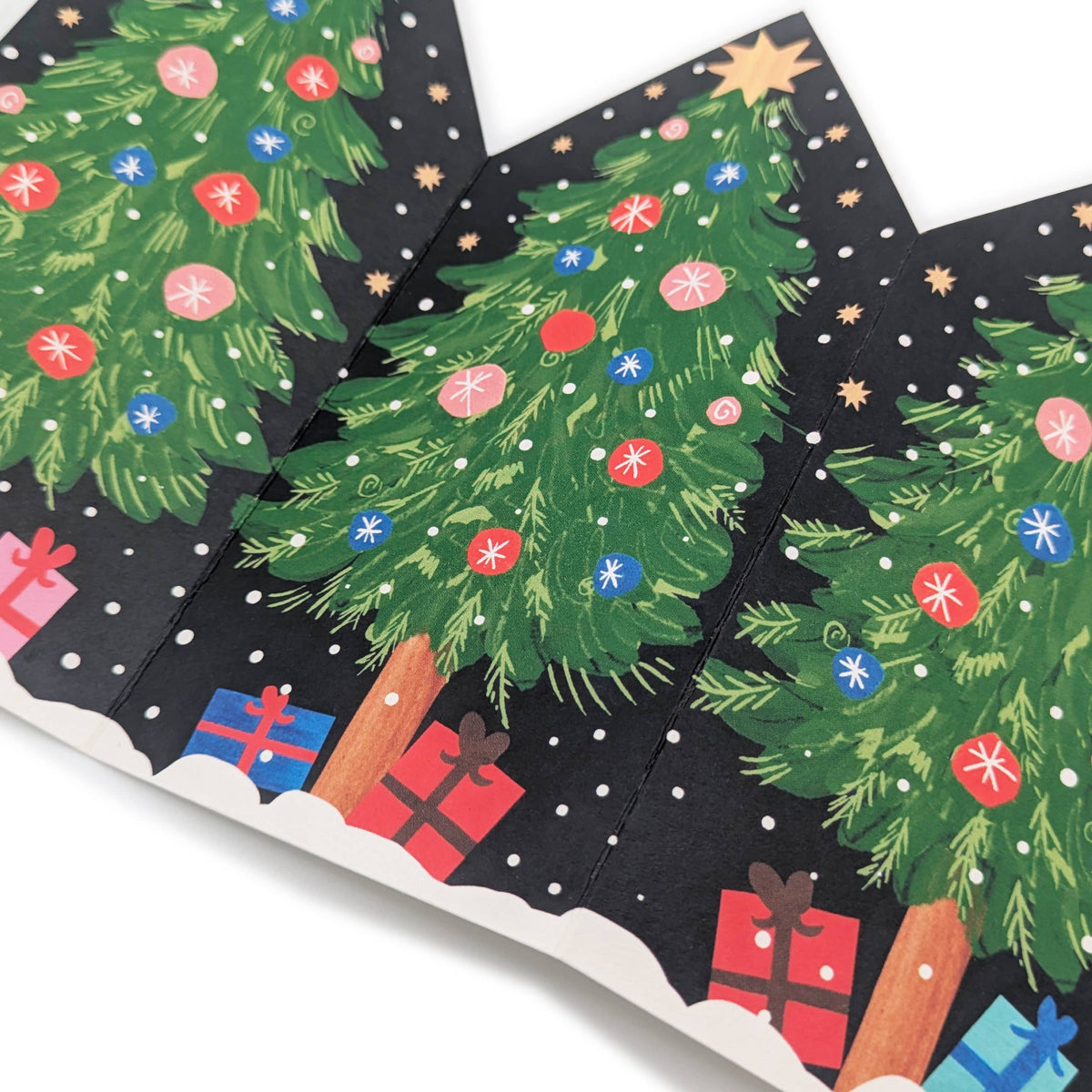 Christmas Trees Presents Concertina Card