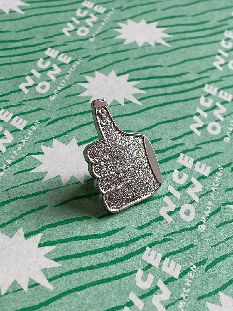 Nice One Thumb Pin Badge
