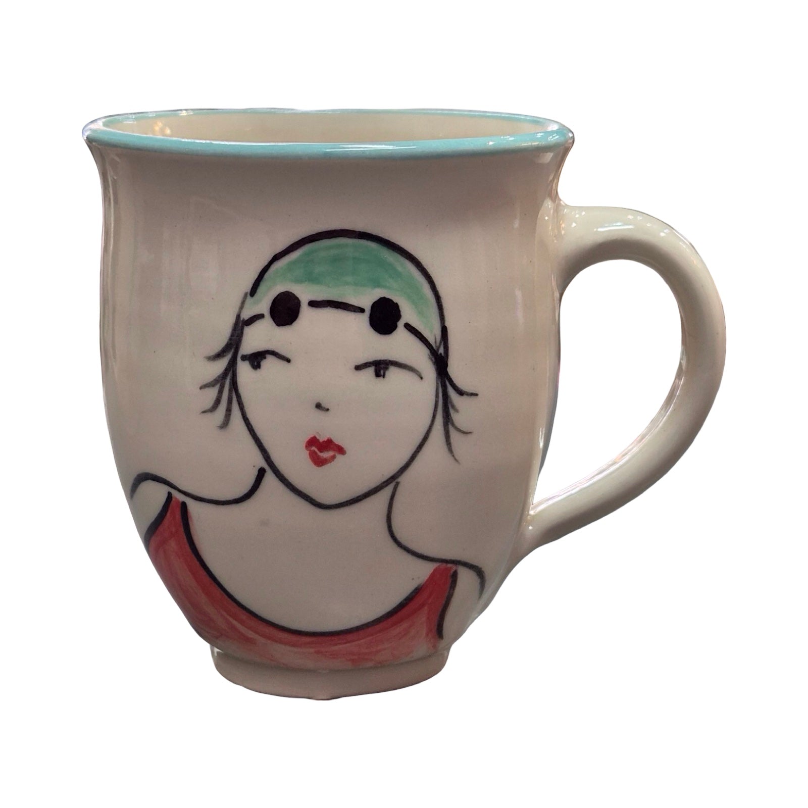 Swimmer Ceramic Espresso Mug Red