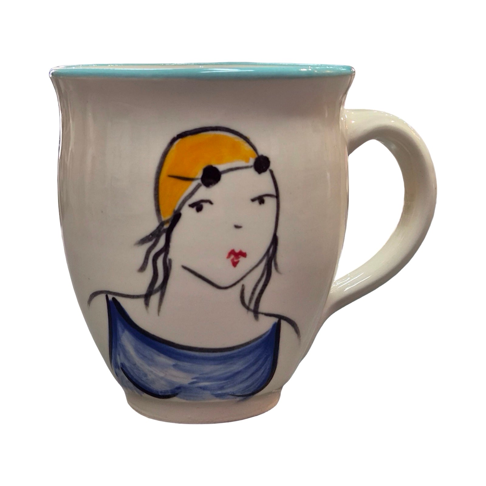 Swimmer Ceramic Espresso Mug Blue