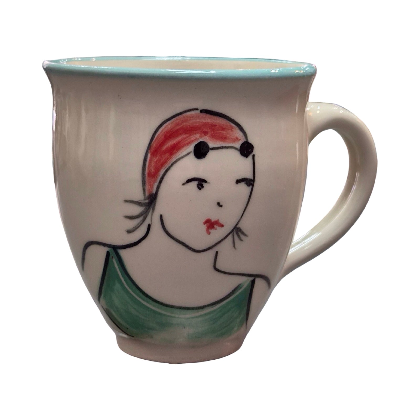 Swimmer Ceramic Espresso Mug Green