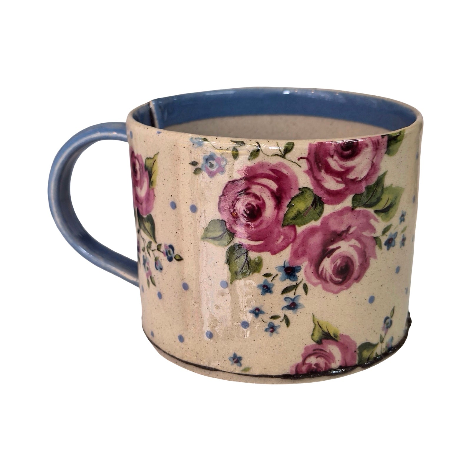 Blue Stripe Floral Small Mug
