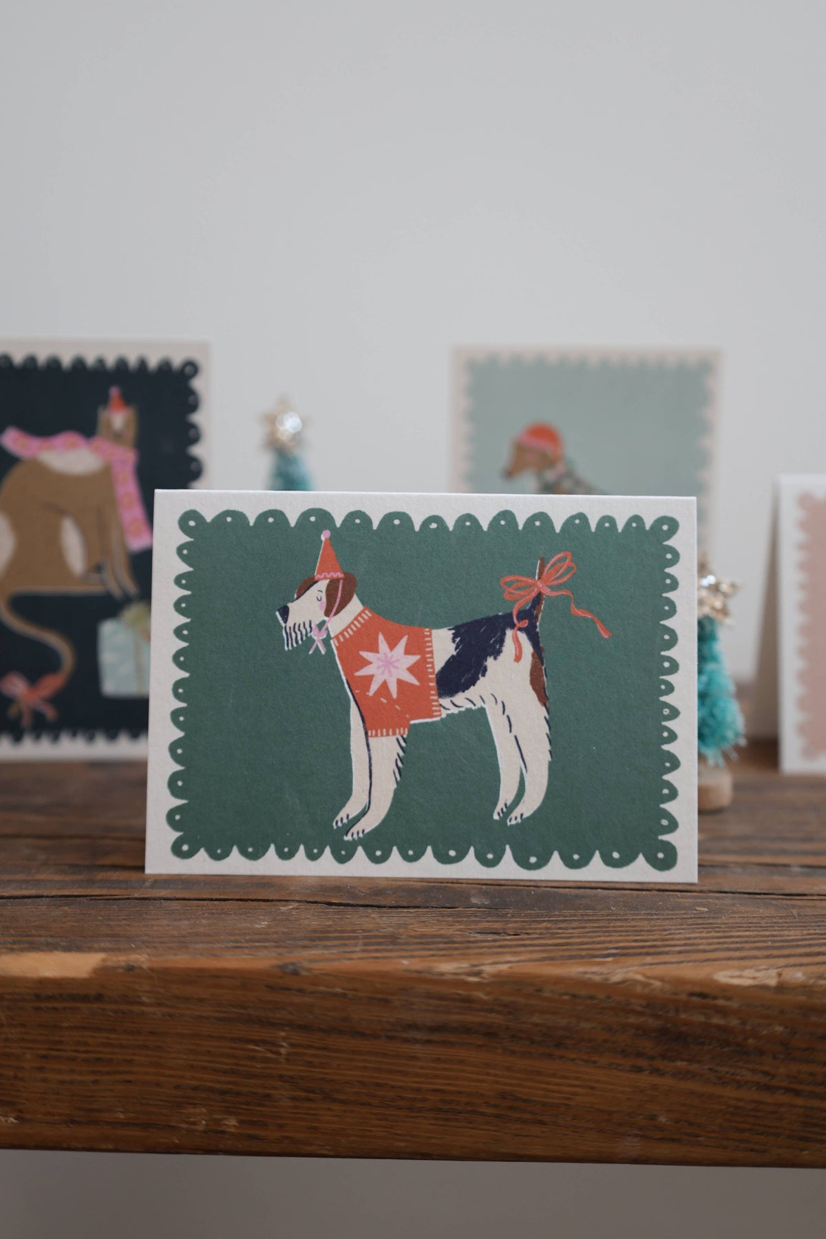 Festive Pup Mini Christmas Card