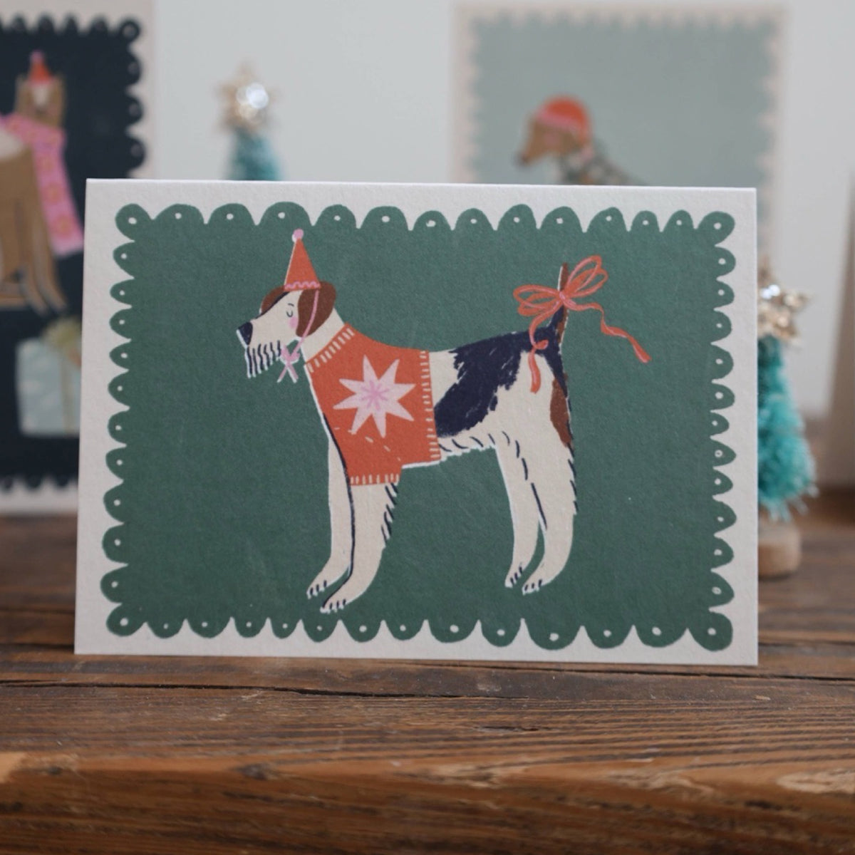 Festive Pup Mini Christmas Card
