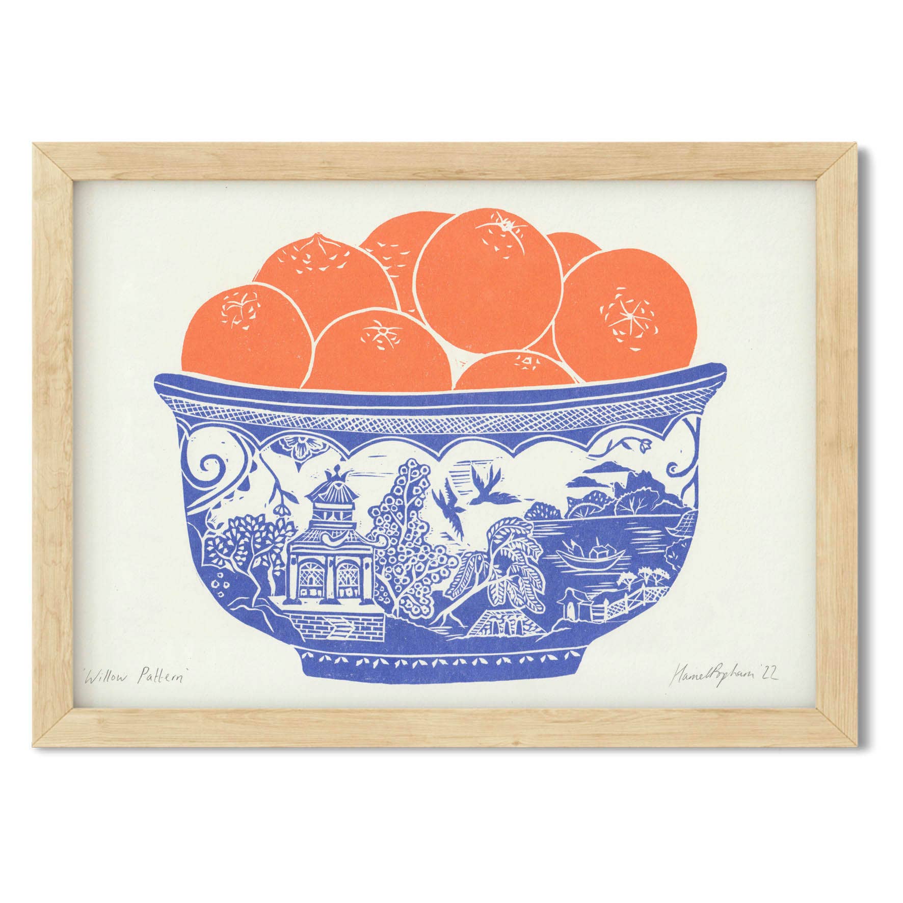 Willow Orange Bowl Print