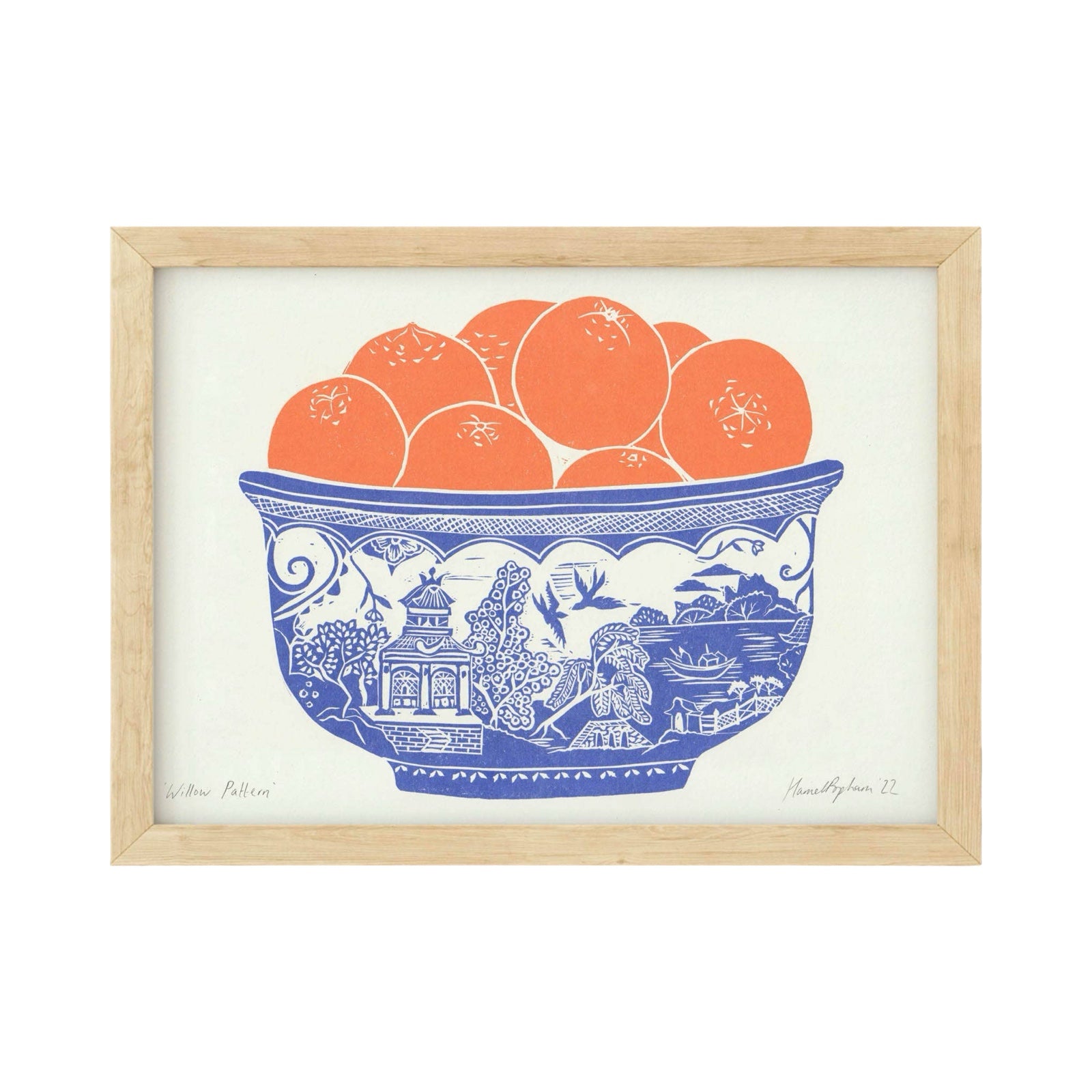 Willow Orange Bowl Print