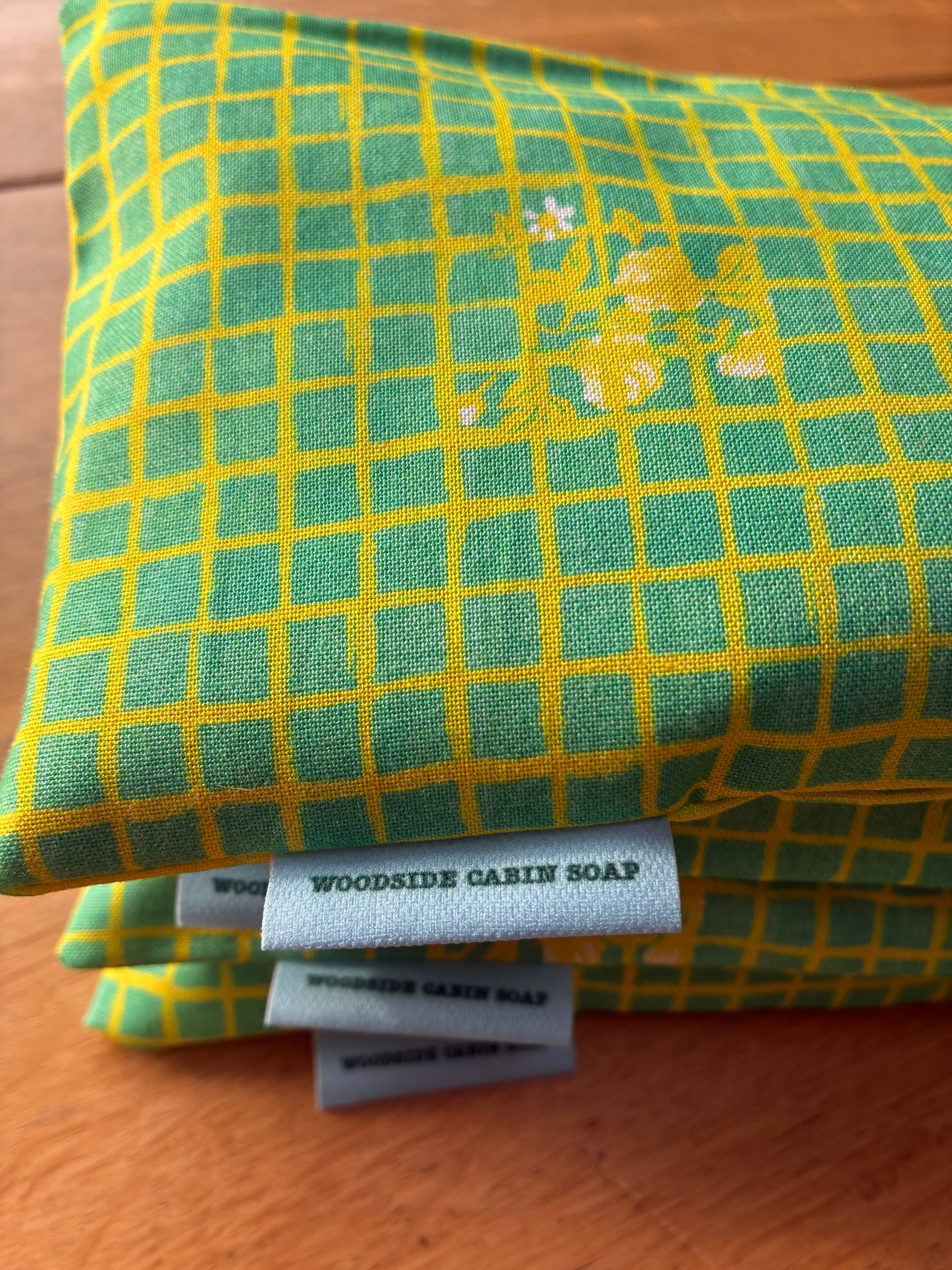 Green Grid Lavender Eye Pillow