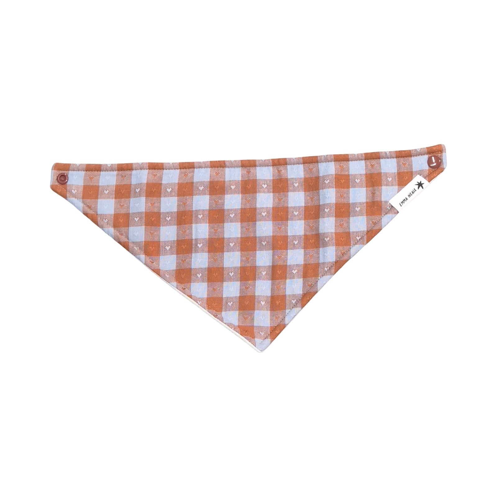 Love Heart Checked Bandana Bib