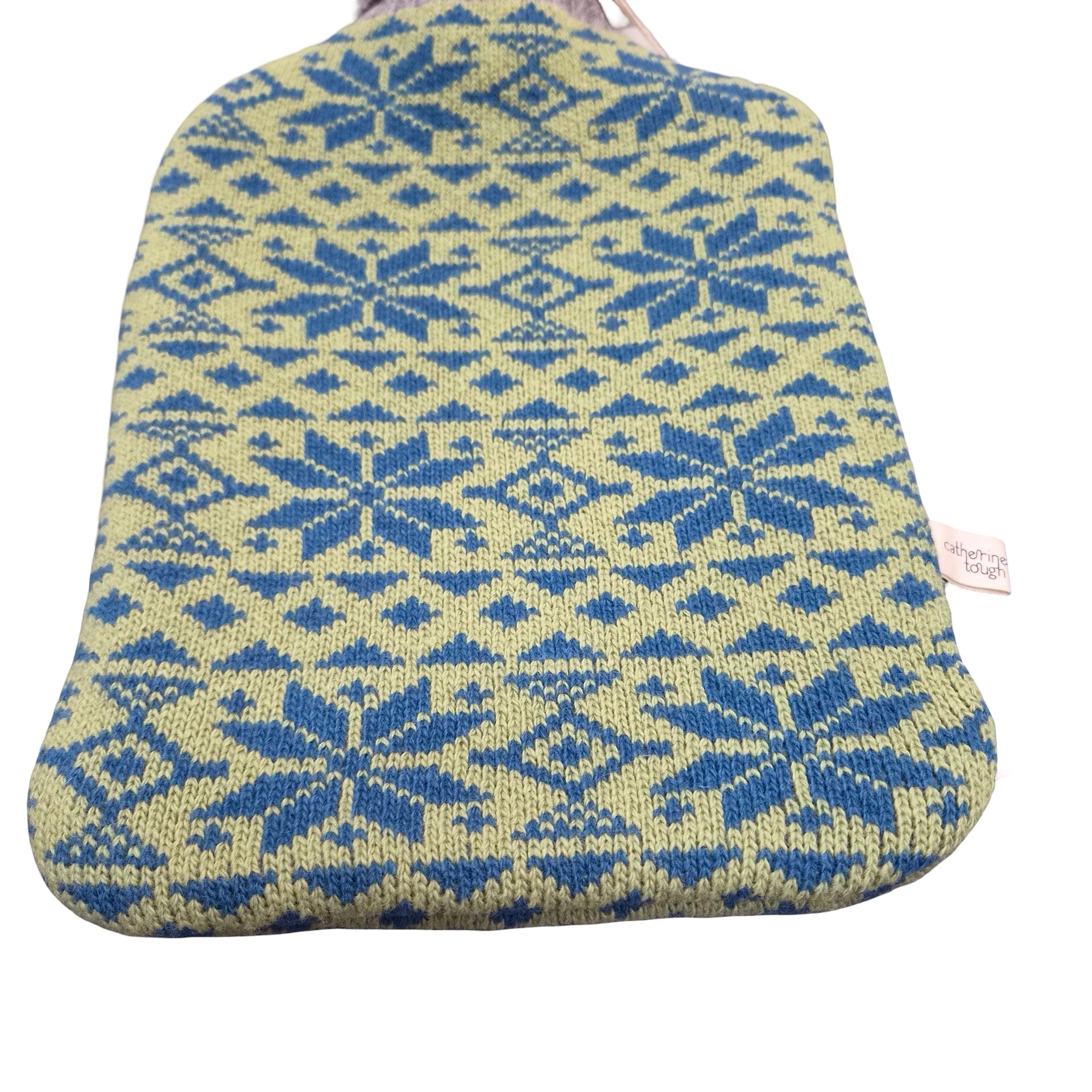 Teal Fairisle Lambswool Hot Water Bottle