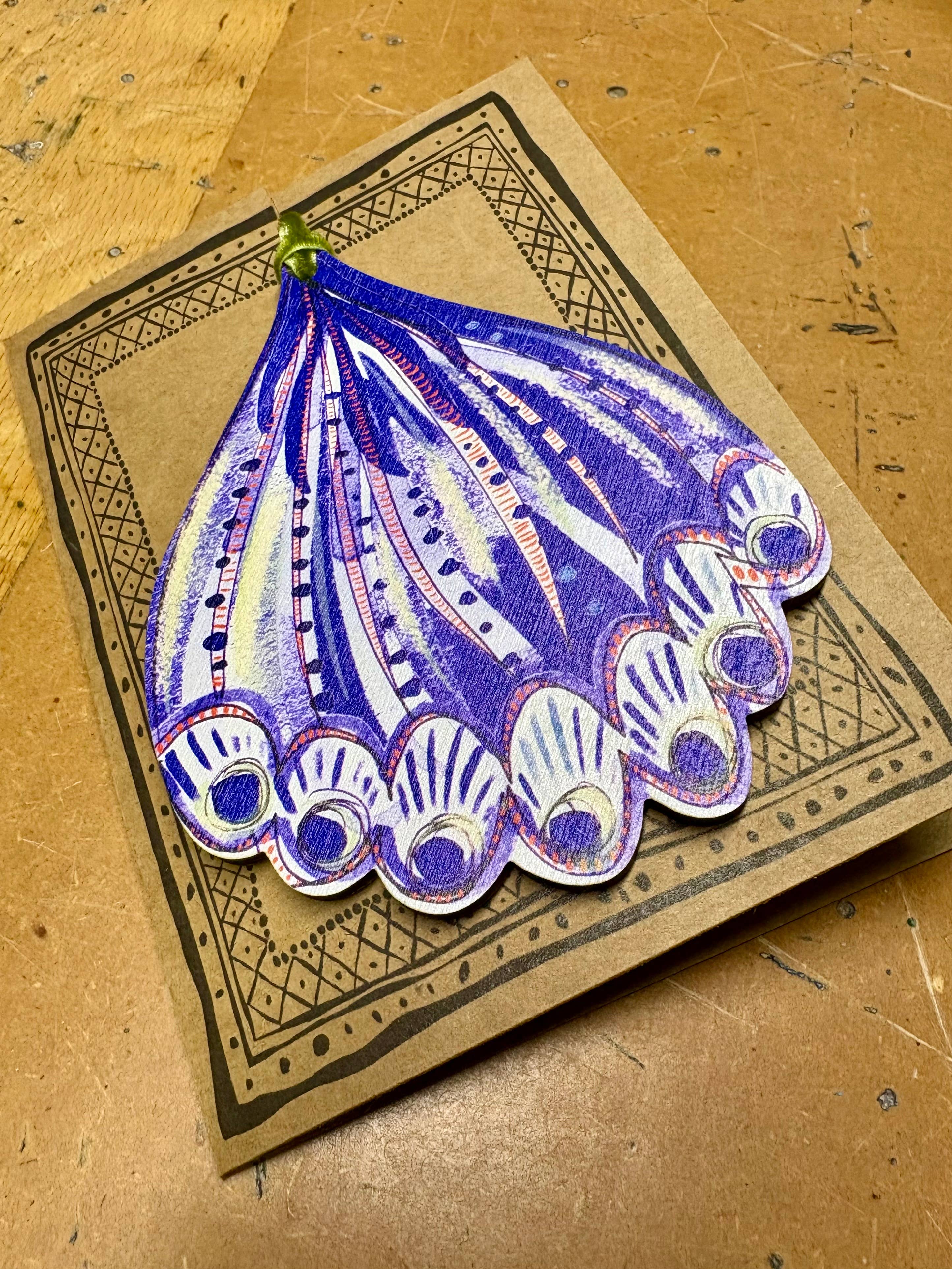 Blue Teardrop Wooden Decoration