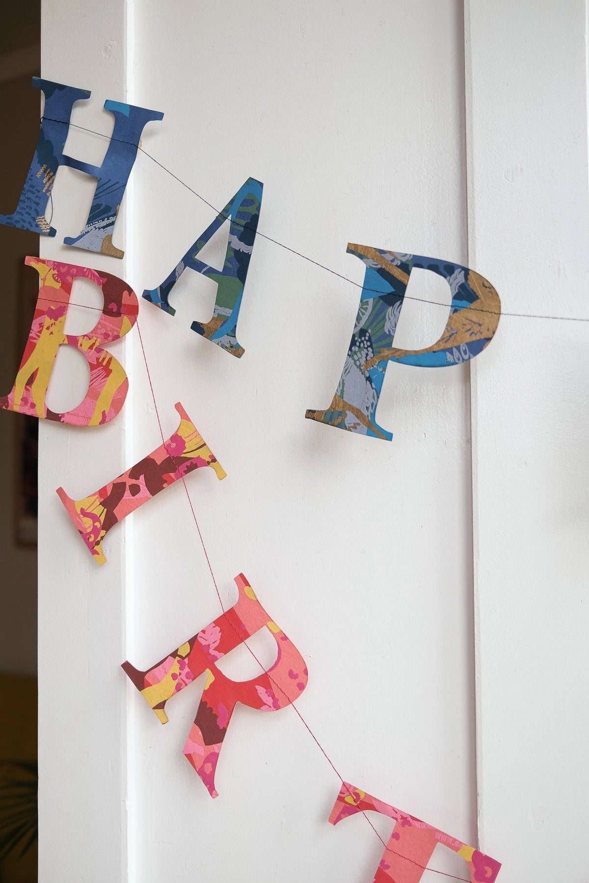 Happy Birthday Paper Garland Red