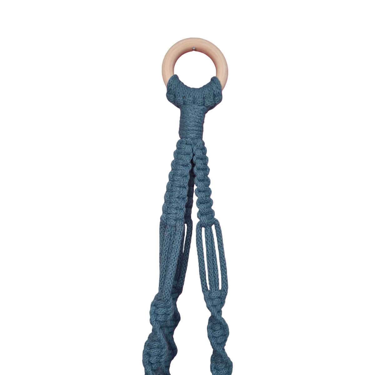 Teal Classic Macrame Plant Hanger