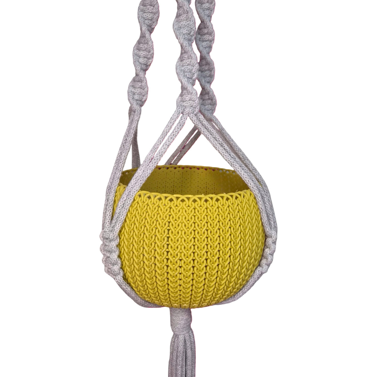 Grey Classic Macrame Plant Hanger