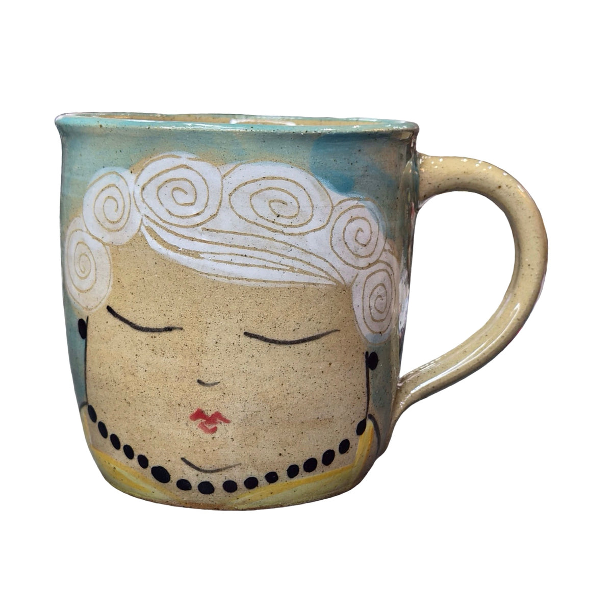 Seaside Ceramic Mug Blue and Yellow