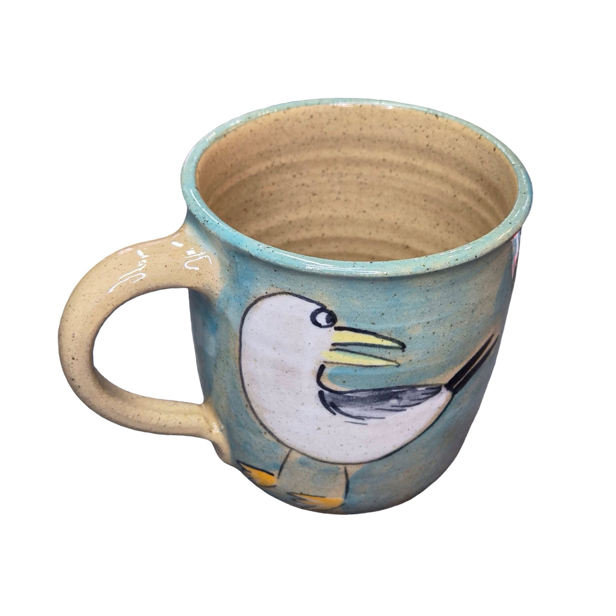 Seaside Ceramic Mug Blue and Yellow
