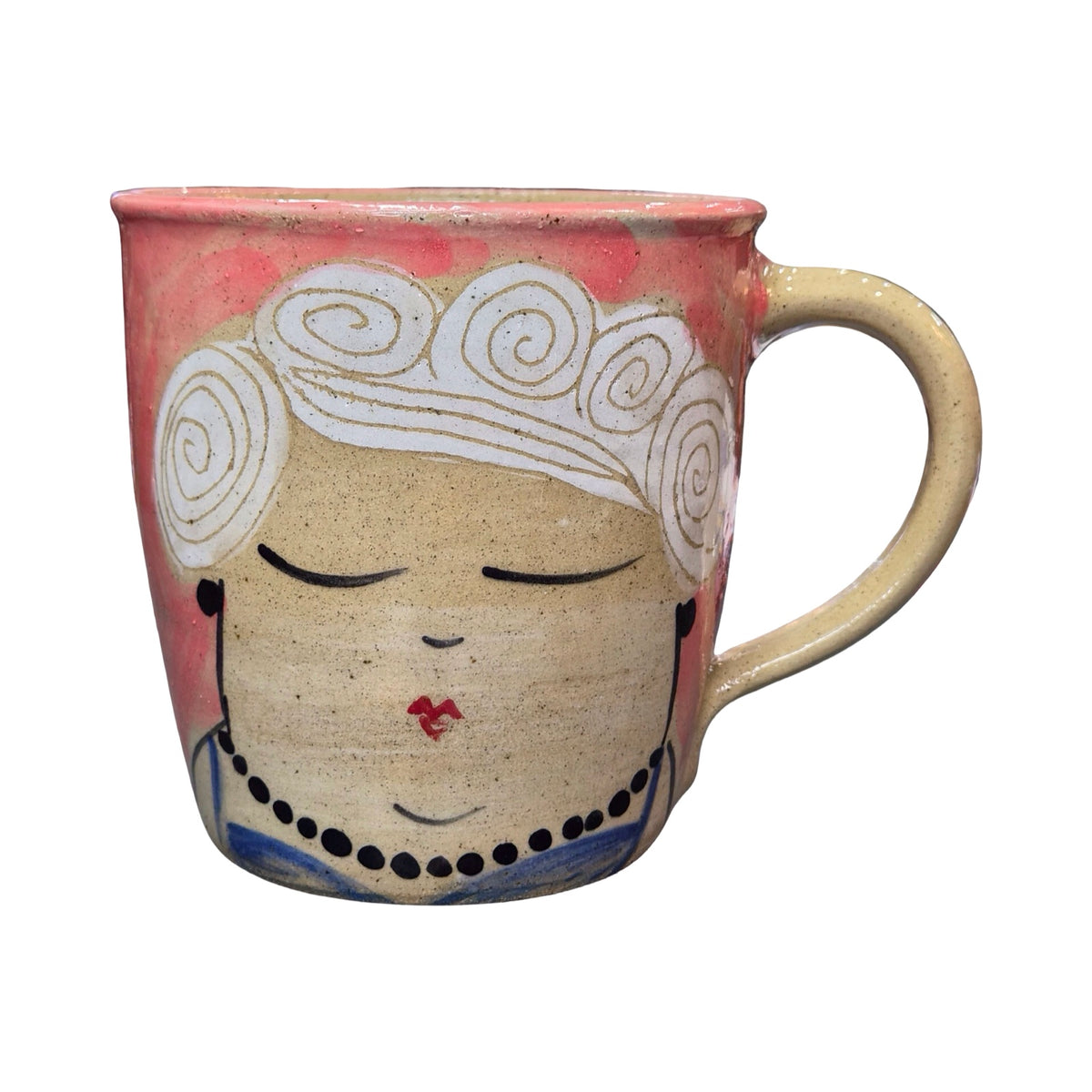Seaside Ceramic Mug Pink and Blue