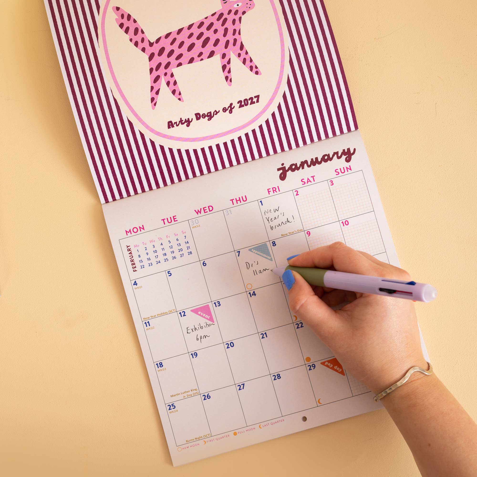 2027 Arty Dogs Wall Calendar