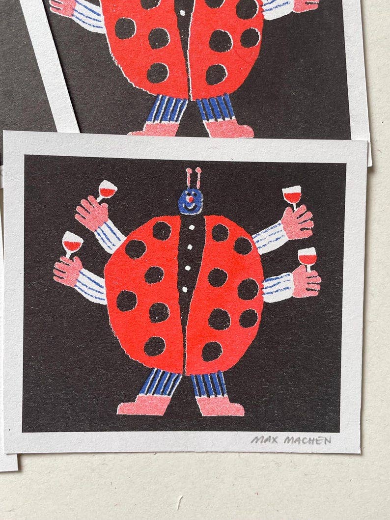 Little Boozy Ladybird Mini Print