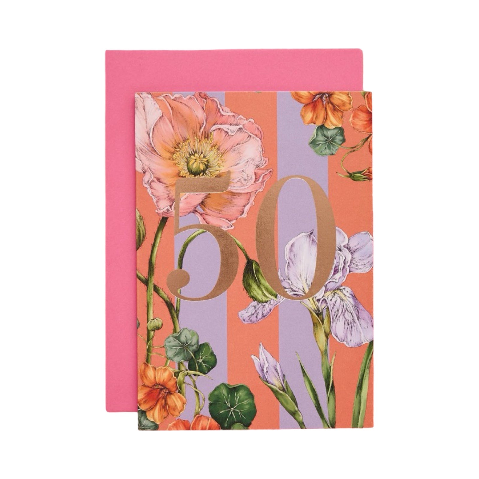 Floral notebook with number 50 on a white background.