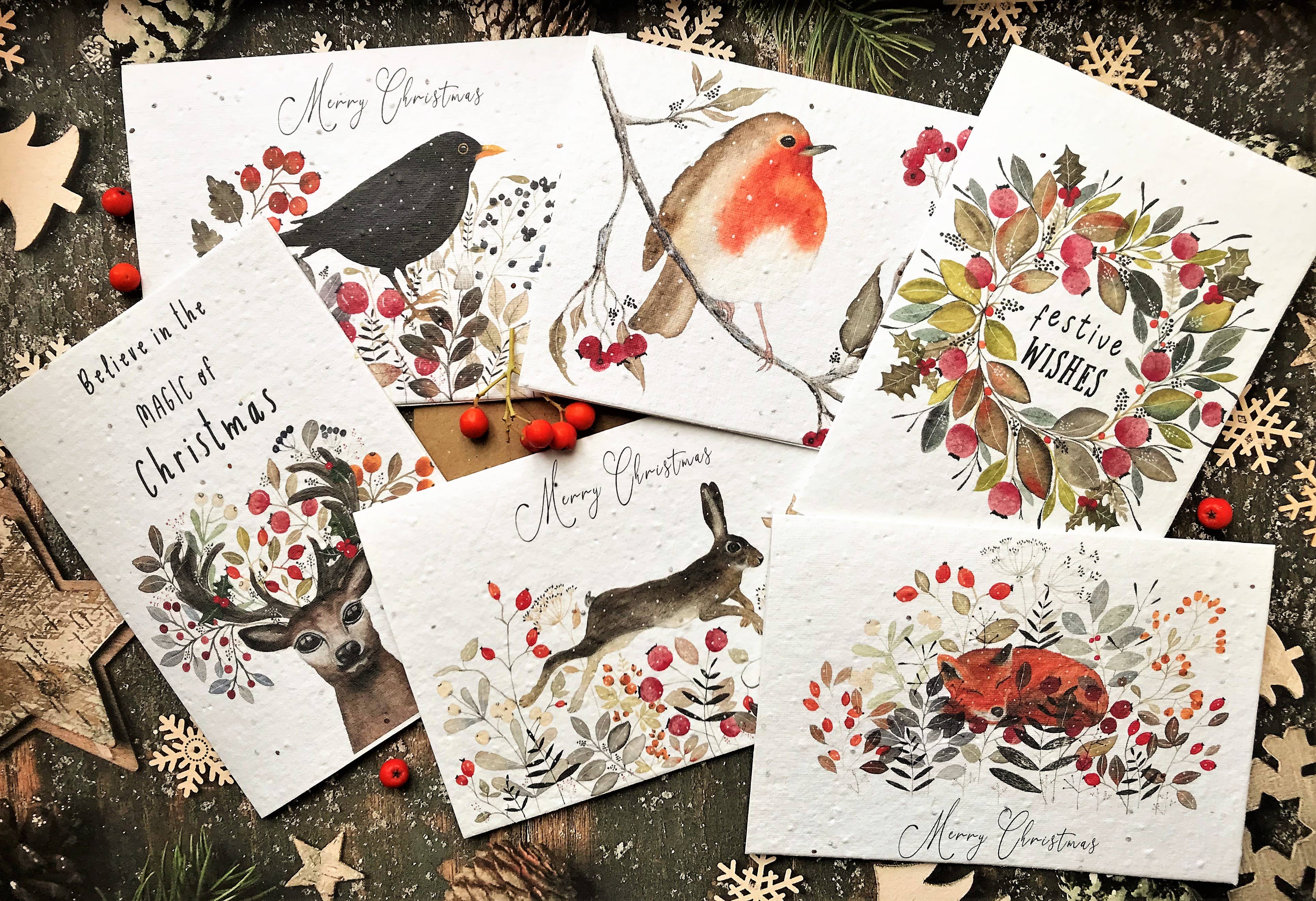 Woodland Stag Plantable Christmas Card