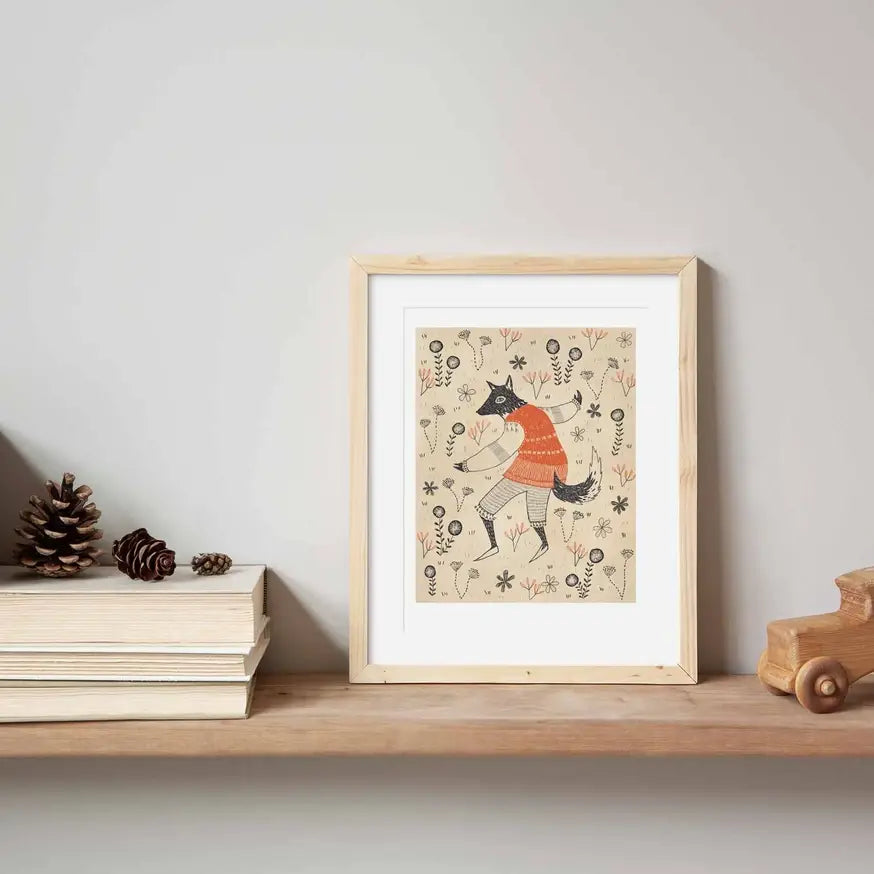 Dancing Wolf Mini Print