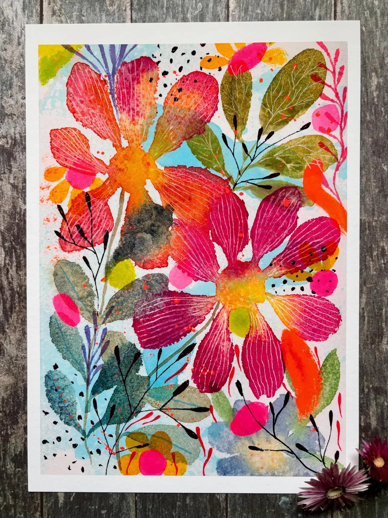 Spring Flowers Watercolour Print