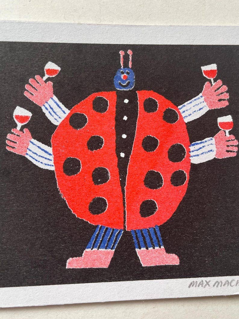 Little Boozy Ladybird Mini Print