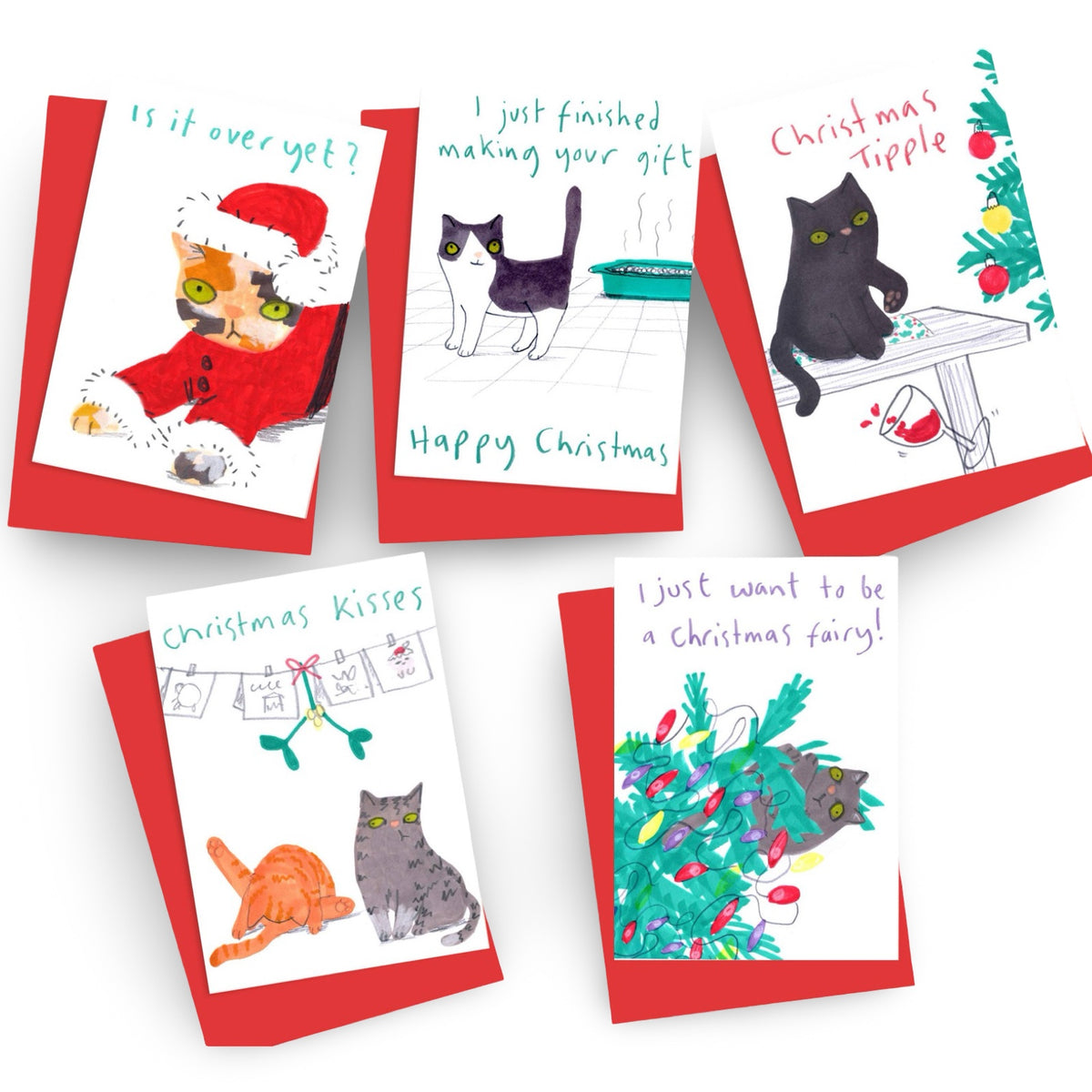 Catty Christmas Card Pack