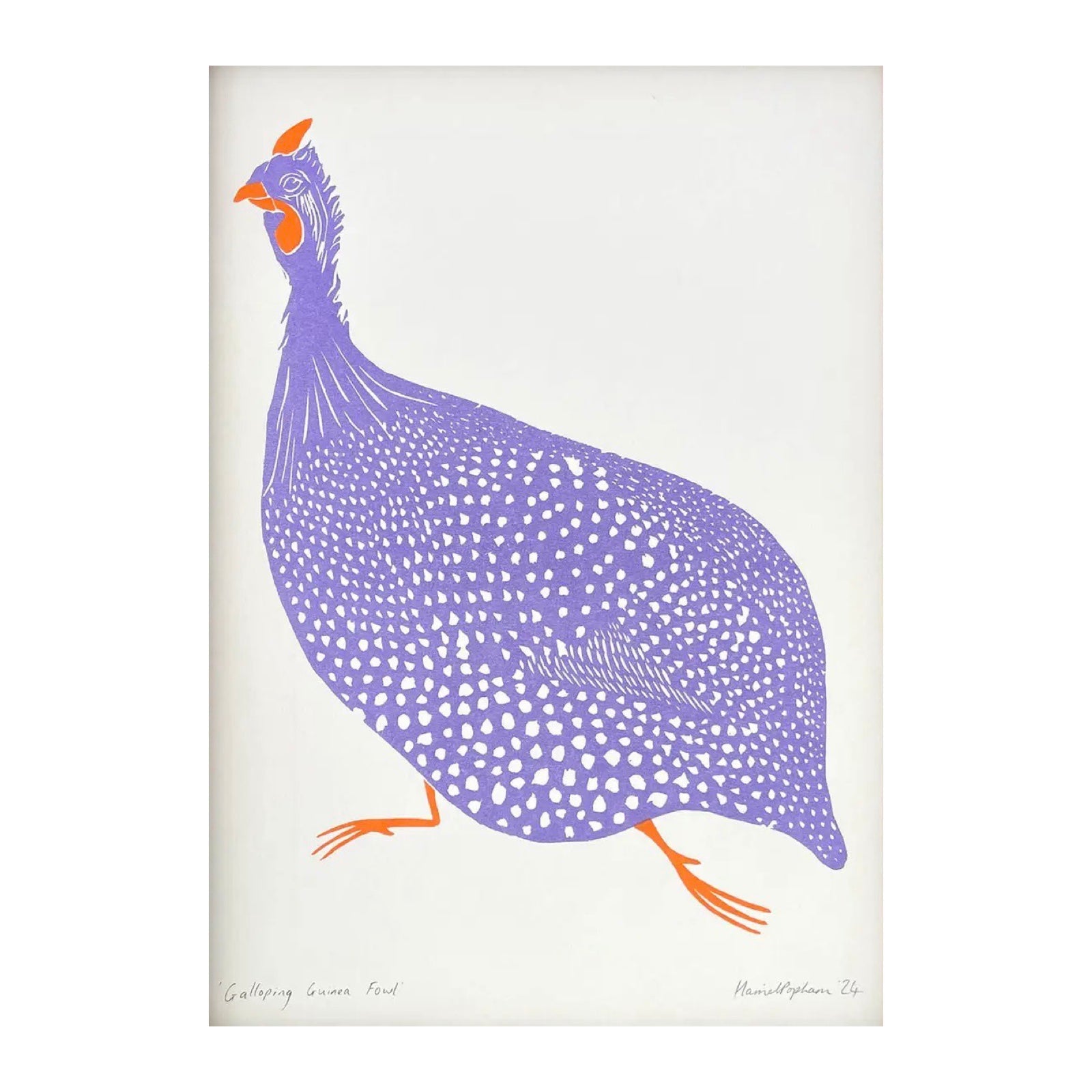 Galloping Guinea Fowl Print