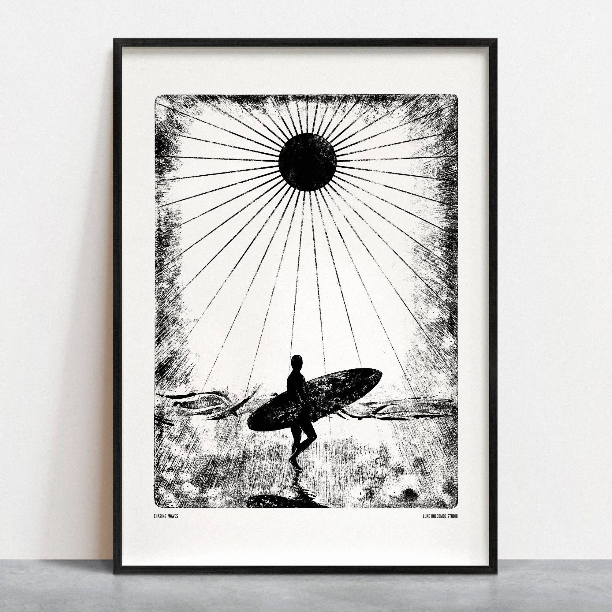 Chasing Waves Surfer Print