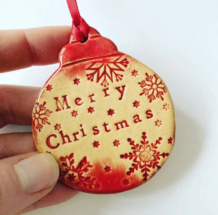Merry Christmas Bauble Ceramic Decoration