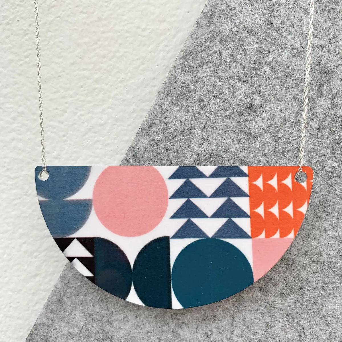 Geometric Arc Necklace Large