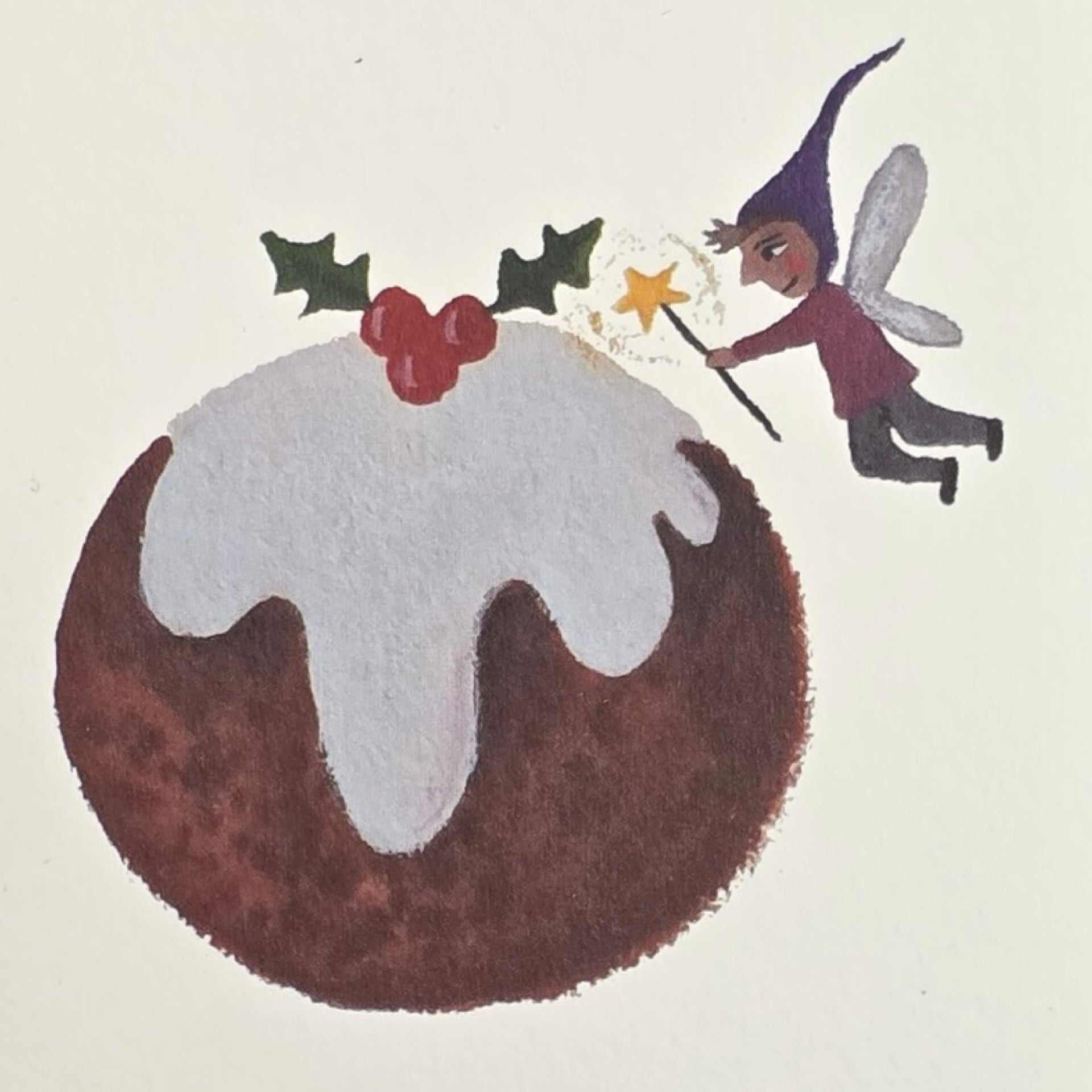 Christmas Pudding Fairy Card