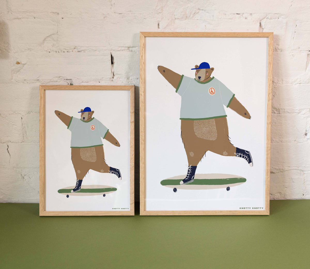Skater Bear Print